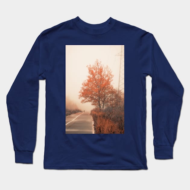 Autumn Road Long Sleeve T-Shirt by cinema4design